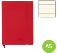 Cuaderno, libreta, diario, rayas horizontal a5 roj