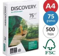 Papel din a4, folios de 75 grs 500h discovery, eco