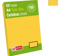 Cartulinas din a4, folio amarillo oro, gualda, pte