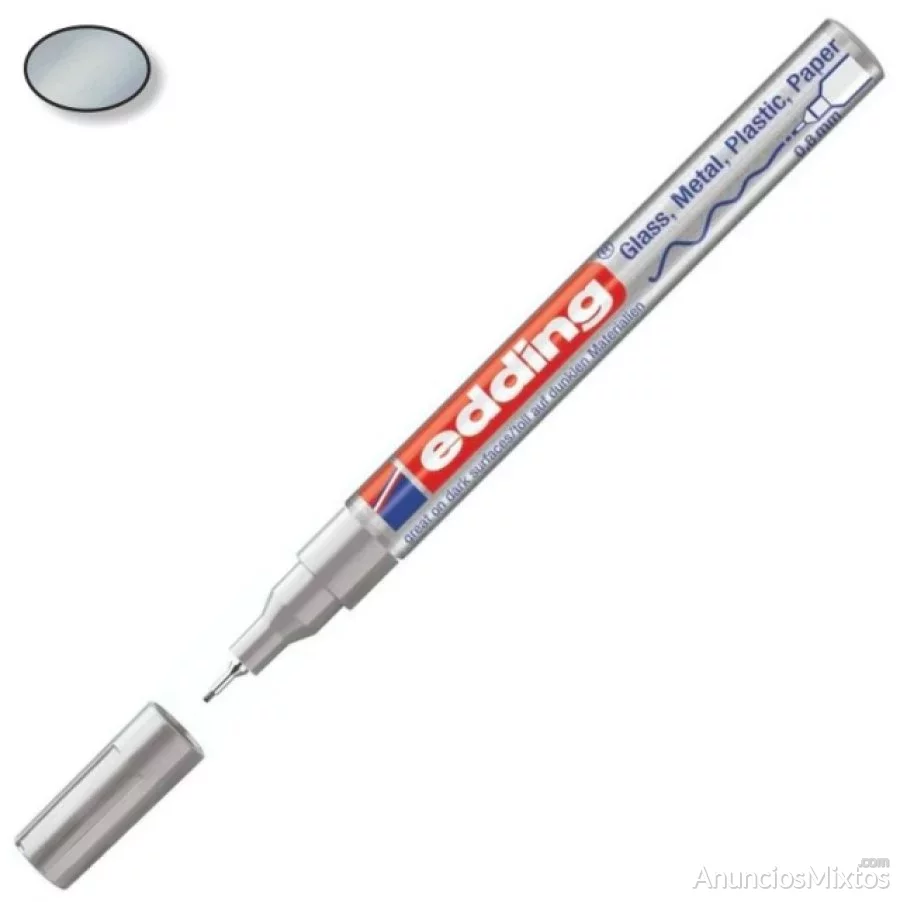 Rotulador permanente edding 780 plata opaco extra