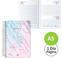 Agenda diaria espiral metalico 2022, dia pagina cr