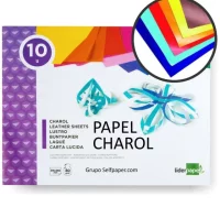 Block de papel charol, 10 hojas colores surtidos l