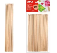 Palos de pinchos de madera natural, pack 50 u