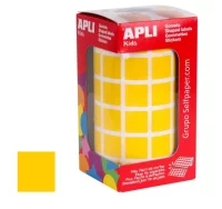 Apli 12476, gomets cuadrados 15 mm adhesivos, amar