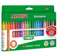 Caja de rotuladores alpino 24 colores surtidos