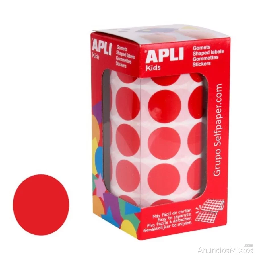 Gomets apli 4861,circulos adhesivos 20mm unicolor