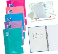 Cuadernos oxford tapa extradura pack.4+1 colores t