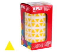 Rollo gomets apli 4863 triángulos 10,5 mm amarillo
