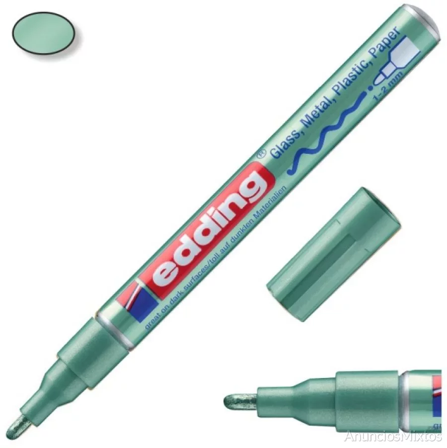 Rotulador permananete edding 751-074 verde claro m