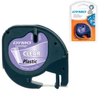 Cinta dymo letratag plastico transparente 12267