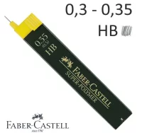 Minas superpolimeras faber-castell 0,3 / 0,35 hb