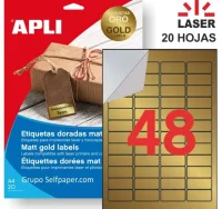 Etiquetas metalizadas oro impresora láser 45,7x21.