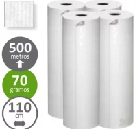 Papel continuo blanco, rollo 110 cms x 500 metros,