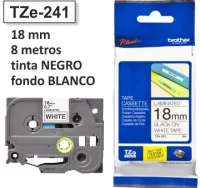 Cinta brother tze-241 18mm tze241 rotuladora negro