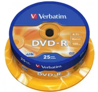 Dvd-r verbatim bobina 25 16x 4.7gb spindle io