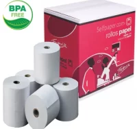 Rollos papel térmico 57x40x12 tpv, tarjeta recarga