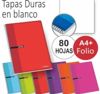 Libretas hojas lisas blancas enri, folio tapas dur