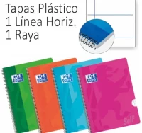 Libretas, cuadernos oxford tapas plastico 1 raya, 