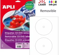 Apli 10600, etiqueta cd y dvd apli blister 50 uds 