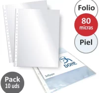 Paquete 10 fundas multitaladro folio premium 80 mi