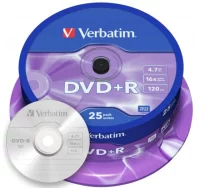 Dvd+r verbatim bobina 25 normal 4.7gb 120m 16x