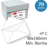 Sobres 90x140 minimo normalizado correos caja 500 