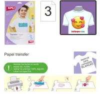 Papel transfer apli 17168 camisetas, prendas blanc