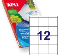 Etiquetas apli 1290 - 70x67.7mm - din a4 impresora