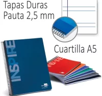 Libreta tapas duras cuartilla  2 rayas pauta estre