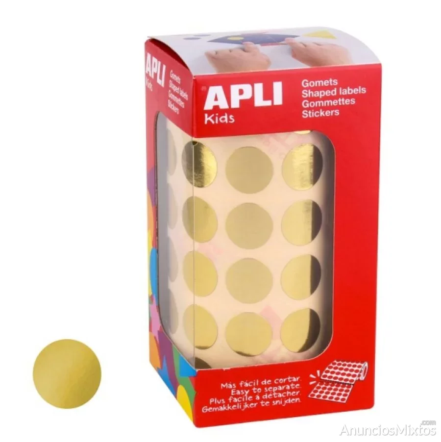 Gomets apli 11629 circulos 15mm dorados metalizado