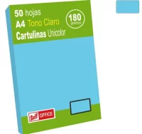 Cartulinas din a4  folio colores claros unicolor, 