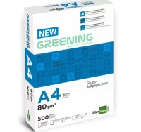 Papel din a4 80 gramos new greening, folios blanco