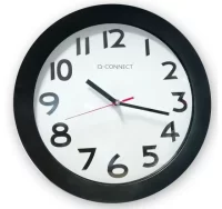 Reloj pared oficina 30 cms, aro negro, económico