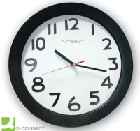 Reloj pared oficina 30 cms, aro negro, económico