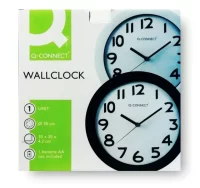 Reloj pared oficina 30 cms, aro negro, económico