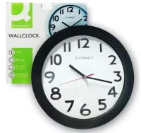 Reloj pared oficina 30 cms, aro negro, económico