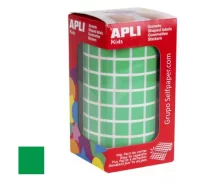 Gomets apli rollo cuadrados 10mm  verdes 4874