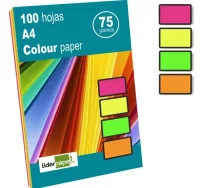 Papel din a4 fluorescente neon 4 colores surtidos 