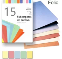 Subcarpetas de cartulina de colores suaves folio p