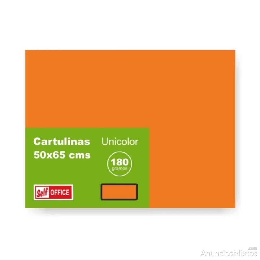 Cartulinas grandes 50x65 color rojo 180 grs. pack