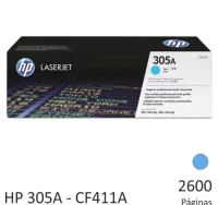 Hp ce411a, hp 305a, toner original color cyan