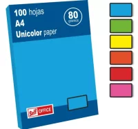 Papel color din a4 100 hojas unicolor colores vivo