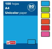 Papel color din a4 100 hojas unicolor colores vivo