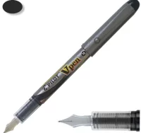 Pluma pilot v-pen silver gris negro