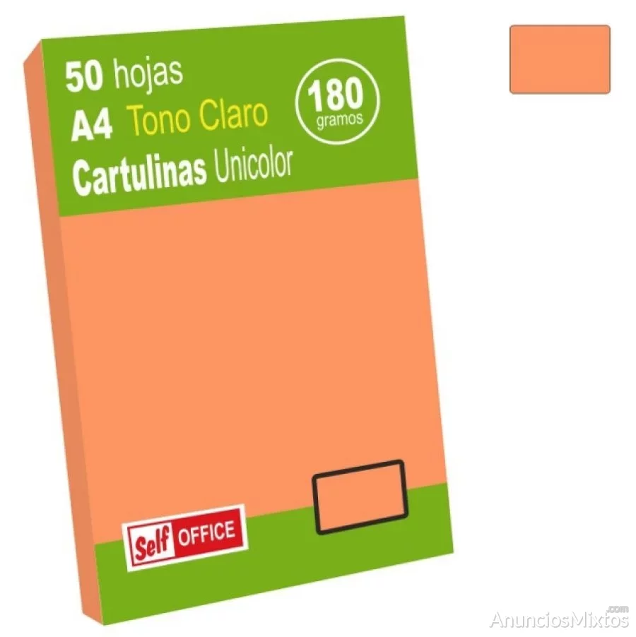 Cartulinas din a4 folio color mandarina sepia pte.