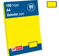 Papel color amarillo vivo limon din a4 100 hojas