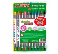 Rotuladores dos puntas alpino double 10 colores