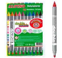 Rotuladores dos puntas alpino double 10 colores