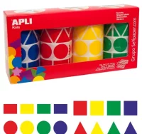 Gomets xl apli, pack de 4 rollos de pegatinas gran