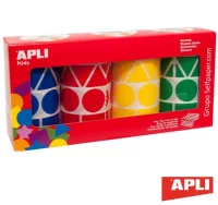 Gomets xl apli, pack de 4 rollos de pegatinas gran